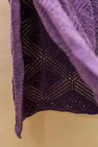 Falda midi H&M morada punto