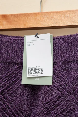 Falda midi H&M morada punto