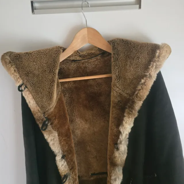 Pelliza larga piel marrón con conejo