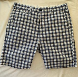Bermuda Lee Hombre Cuadros Azul Blanco