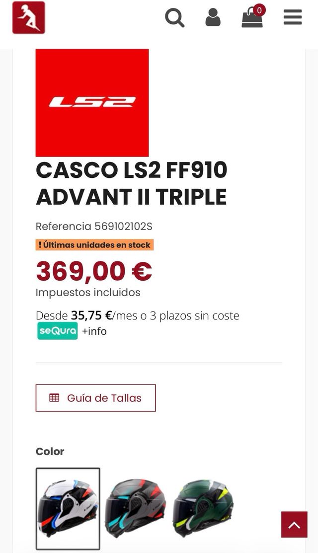 Casco LS2 FF910 Advant II Triple S/M