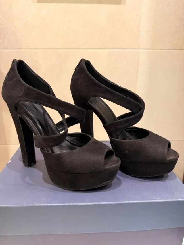 Sandalias de tacón negras