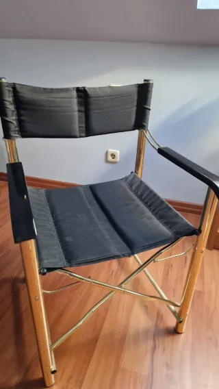 Sillas Director Plegables Metal Dorado