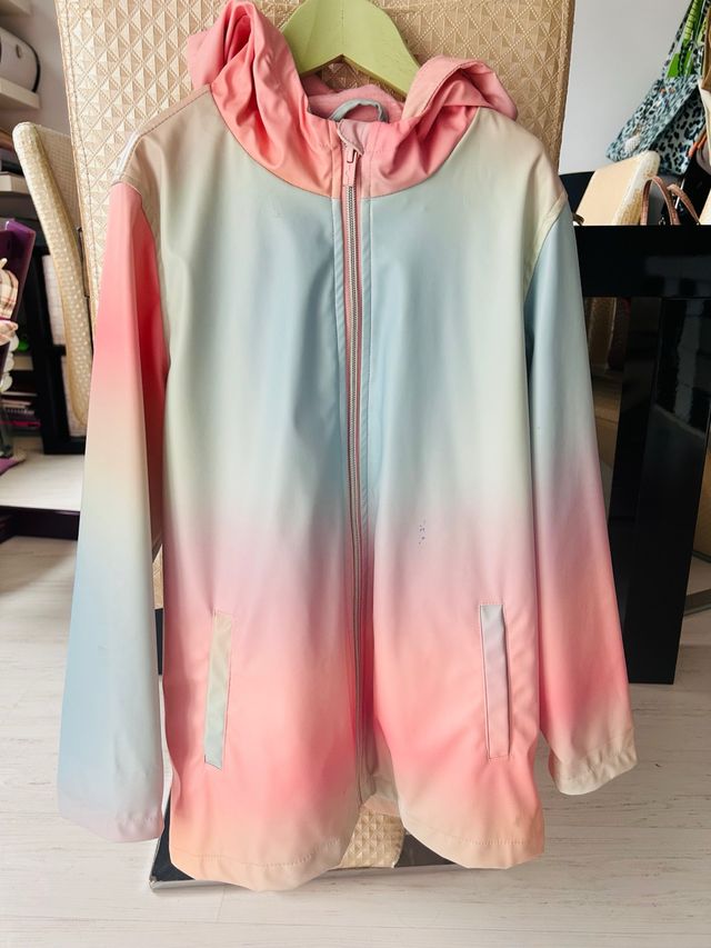 Chubasquero niña capucha multicolor