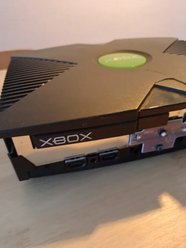 Console Xbox originale Microsoft nera/verde