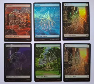 Lote 6 tierras foil MTG Spiderman