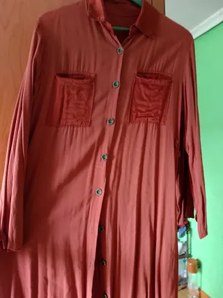 Camisa larga color terracota