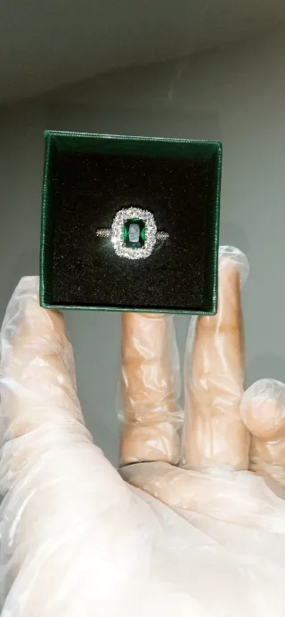Anillo Plata con Piedra Verde