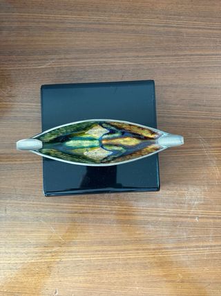 Cenicero antiguo cobre esmaltado en plata 840 