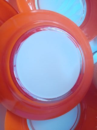 6 Platos Duralex Naranja antiguos