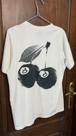 Camiseta Stüssy S Negra Logo Bola 8
