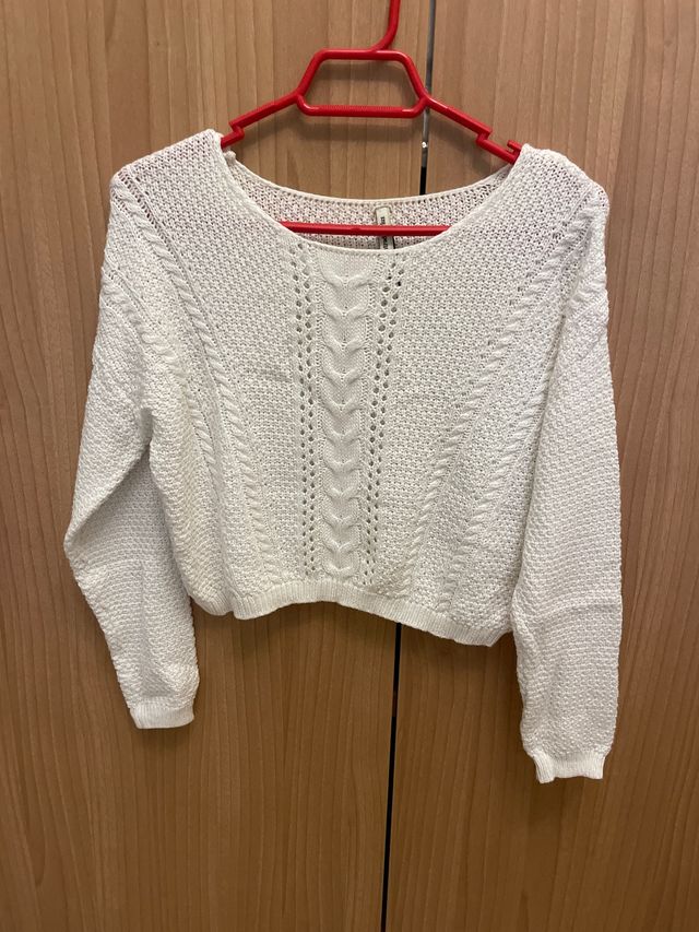 Jersey blanco tejido