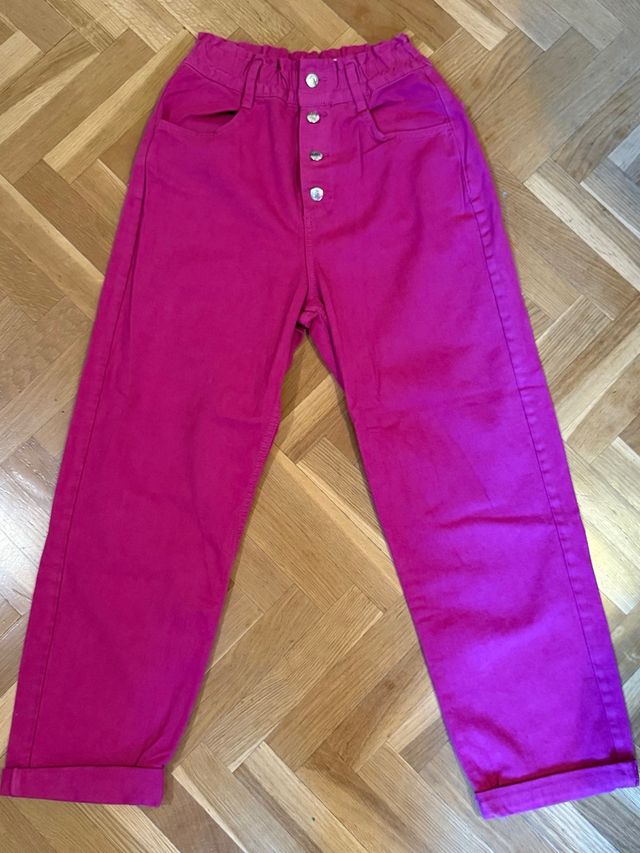Pantalón Baggy Fucsia Talla 34 perfecto estado