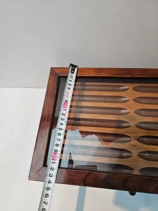 Expositor madera bolígrafos con cristal