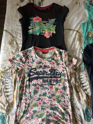 Lote 4 Camisetas Superdry Mujer talla M