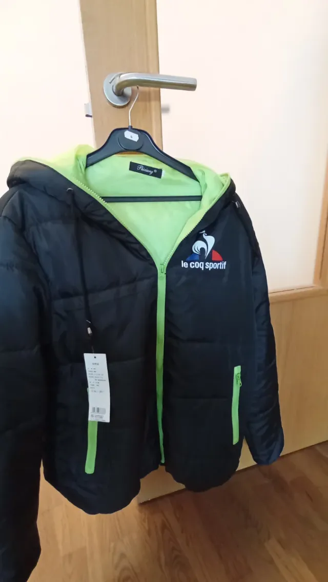 Cazadora Le Coq Sportif Negra y Verde Hombre