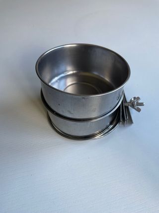 2 cuencos metálicos para colgar en la jaula