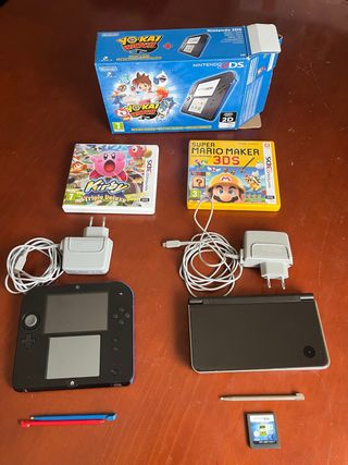 Nintendo 2DS y Nintendo DS con juegos