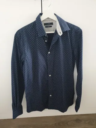 Camisa Celio azul estampada