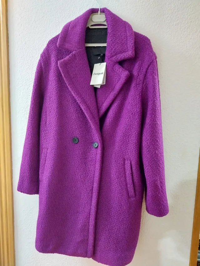 Abrigo Desigual Morado Mujer