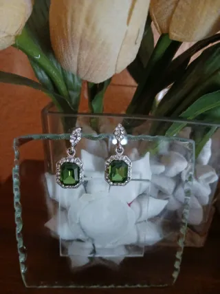 Pendientes  verde esmeralda