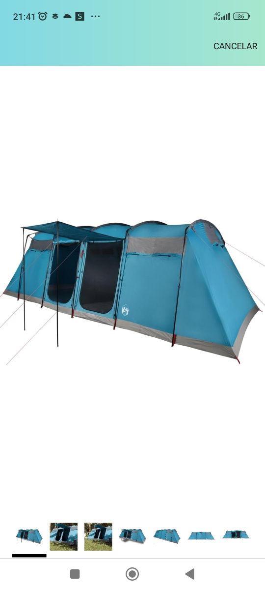 Tienda de campaña 12 personas. 3 habitaciones.