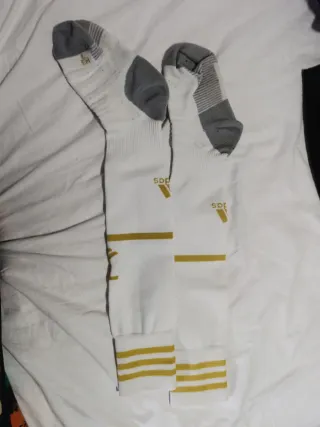 Medias Juventus Adidas Blancas y Doradas