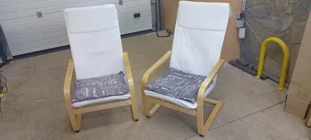 Butaca de tela y madera