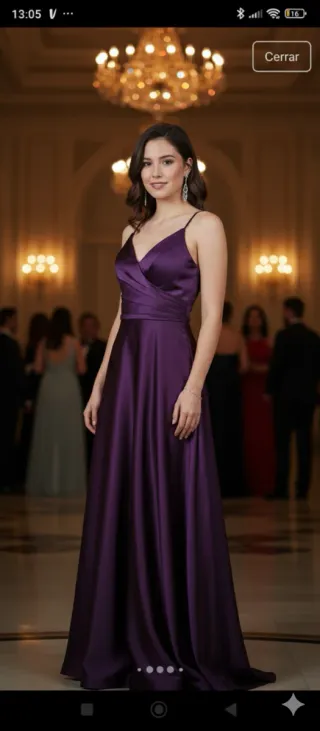 Vestido de fiesta color ciruela