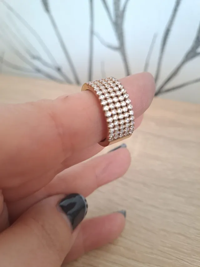 Anillo Acero Rosa pavé de Circonitas