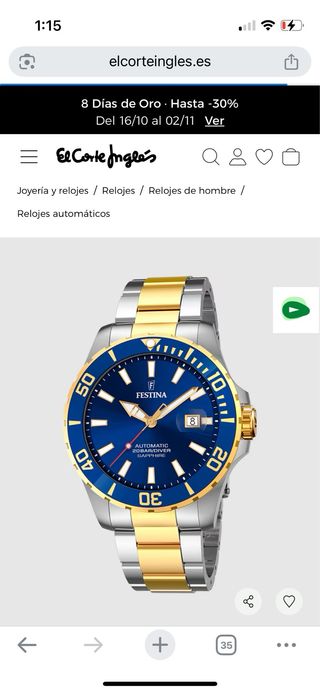 Reloj Festina F20532 Automático Acero Multicolor