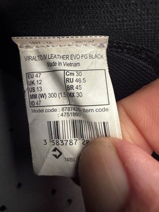 Botas Fútbol Piel Viralto Evo Negro Talla 47