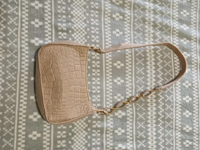 Bolso beige efecto piel cocodrilo