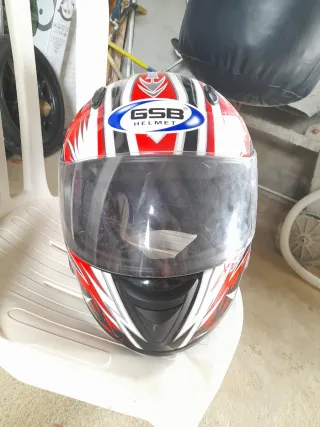 Casco GSB Integral Rojo y Blanco