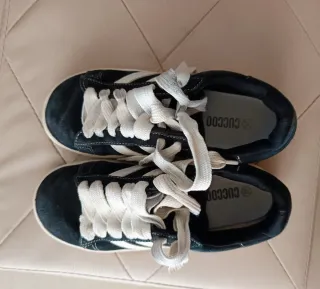 Sneakers Cuccoo nere con strisce bianche