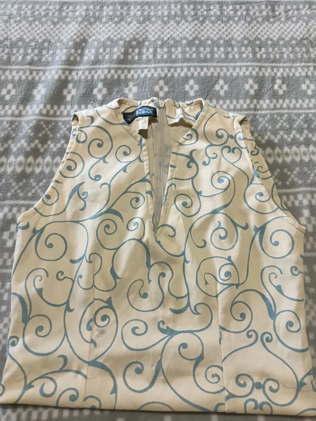 Top vintage ZISS beige y azul