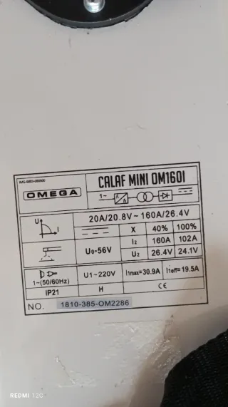 SOLDADOR ELECTRICA 160A Inverter Omega OM160I