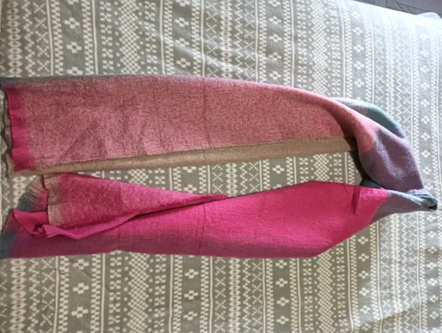 Bufanda Beige y Rosa