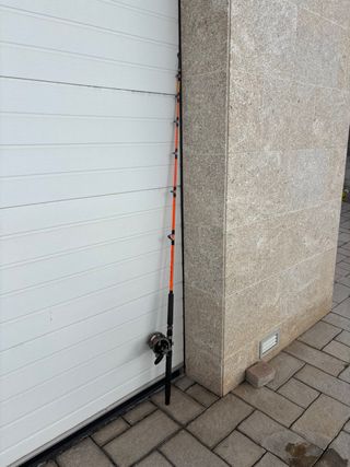 caña pescar, Penn Senator y 300 metros línea.