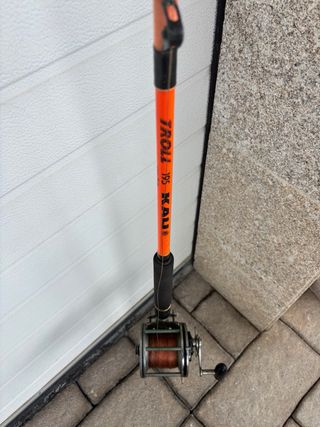 caña pescar, Penn Senator y 300 metros línea.
