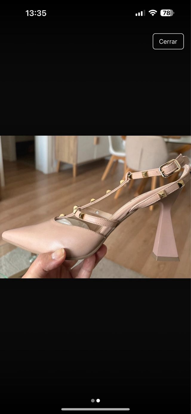 Zapatos de tacón LODI rosa con tachuelas