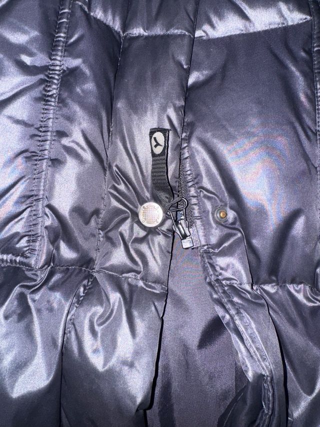 Abrigo largo acolchado plumas negro