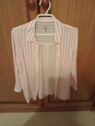 Camisa rayas blanco y rosa Talla M