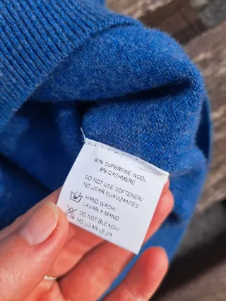 Jersey lana y cachemira azul