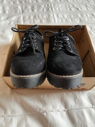 Zapatos Oxford negros plataforma