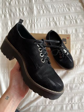 Zapatos Oxford negros plataforma
