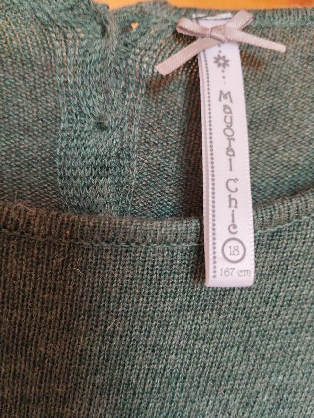 Vestido de punto verde azulado mujer