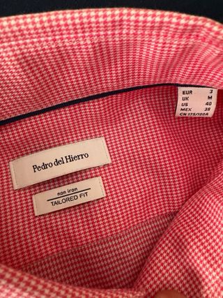 Camisa Pedro del Hierro rosa y blanca Talla M