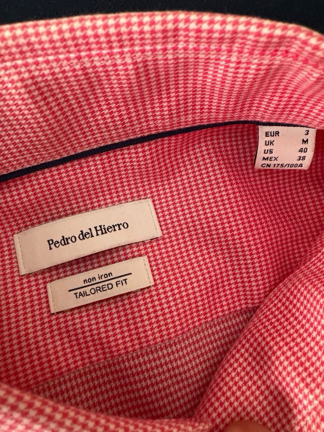 Camisa Pedro del Hierro rosa y blanca Talla M