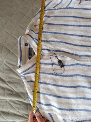 Camicia Luigi Fusaro Lino Righe Azzurro Bianco